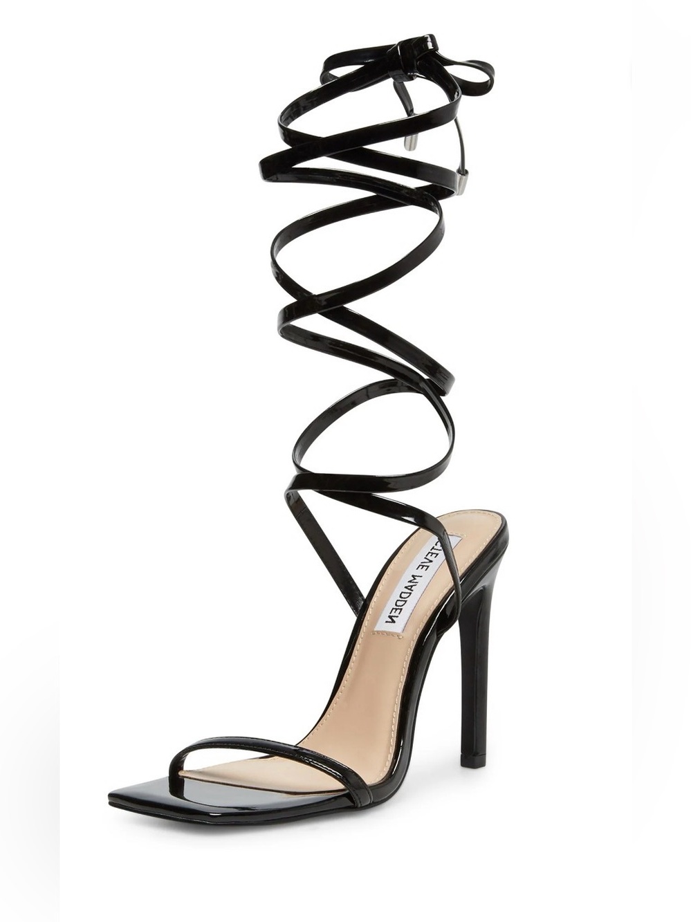 Steve Madden Black Uplift Patent Lace-Up Heels